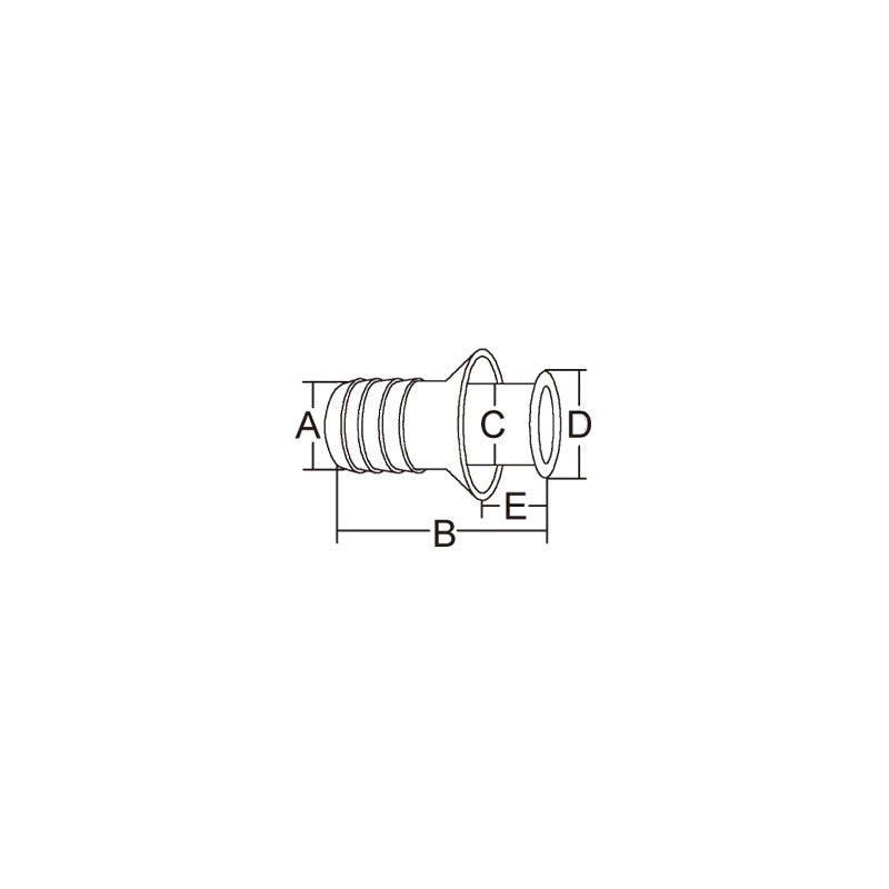 SCARICO IN GOMMA/ACCIAIO Ø MM.10 THROUGH HULL WITH HOSE CONNECTION Ø MM.13