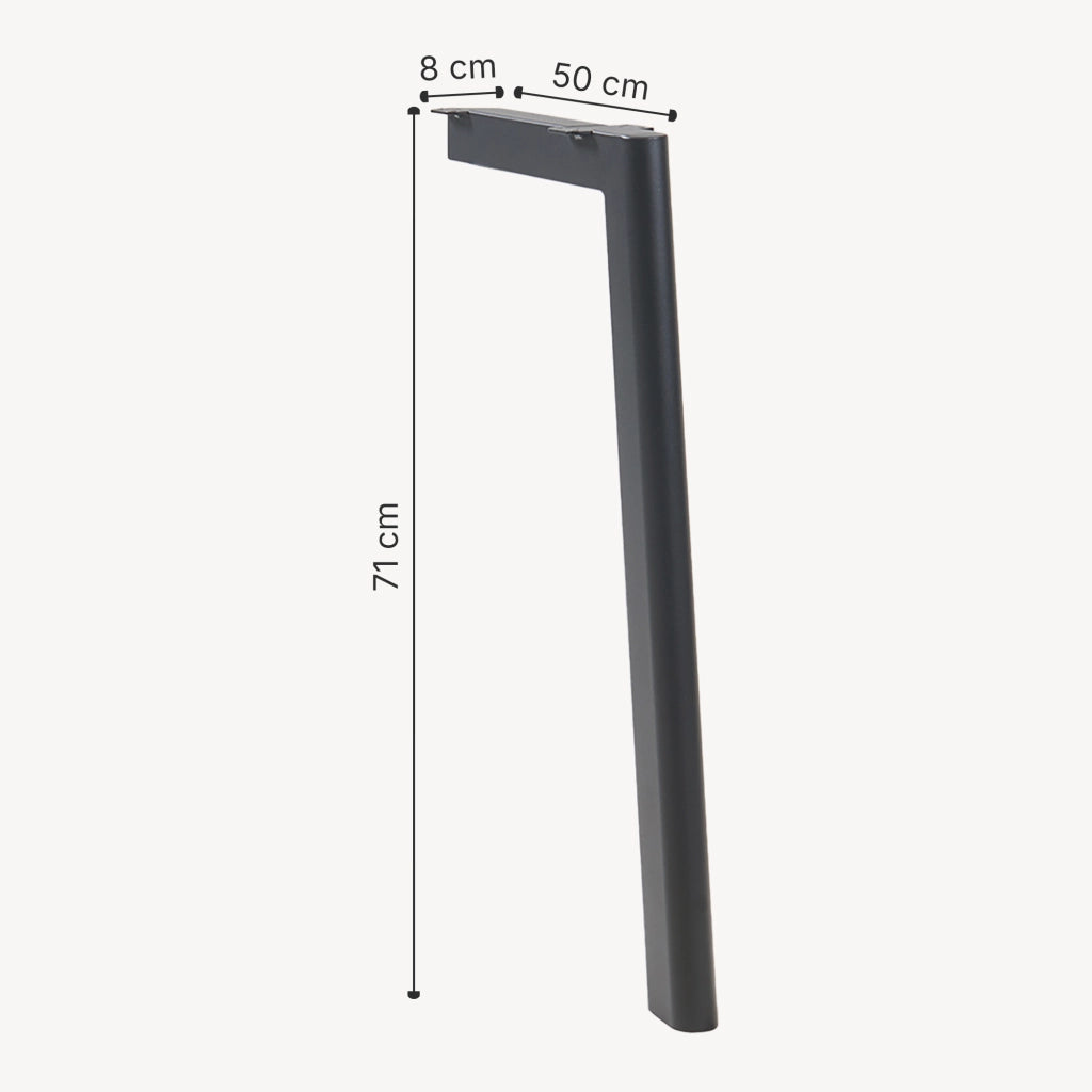 Set di 4 Gambe Hostang per Tavoli Scrivanie 'Fai da te' in Acciaio (LuxLaxA) 50 x 8 x 71 cm - Nero [en.casa]