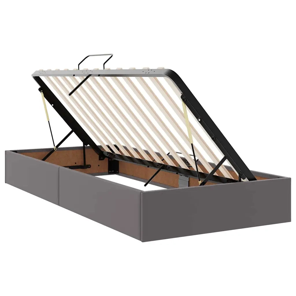 Letto con contenitore e materasso Grigio 90 x 200 cm