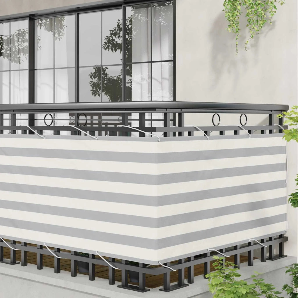 Schermo da balcone-Pannello per balcone Grigio chiaro e bianco 75 x 800 cm