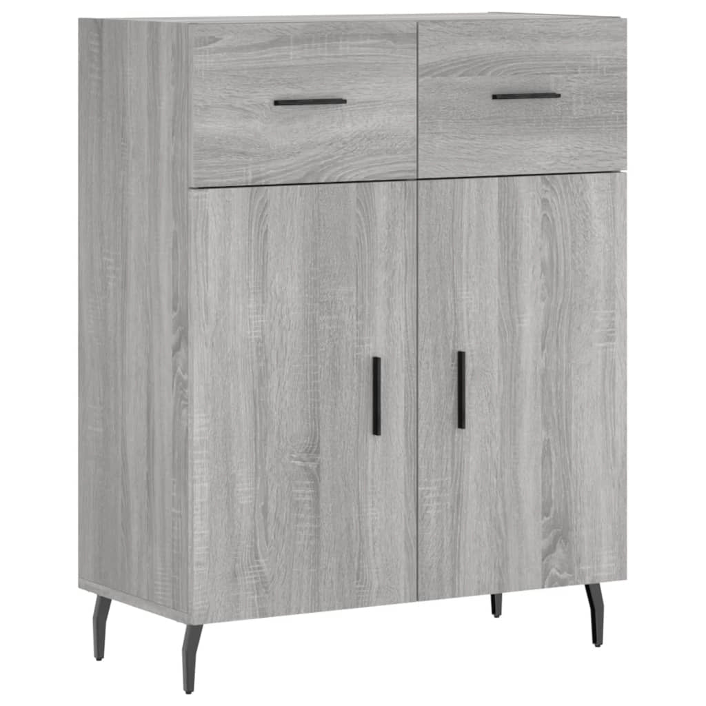 Buffet credenza cassettiera armadio mobile contenitore organizer cucina soggiorno salotto rovere Sonoma alto 69,5 x 34 x 180 cm legno ingegnerizzato grigio 02_0035537