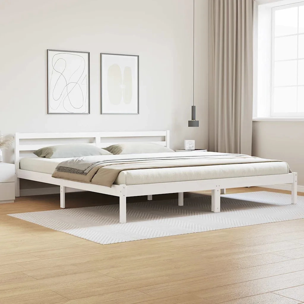 Letto matrimoniale | Letto per adulti | Struttura del letto con testiera Bianco 225,5 x 205,5 x 69,5 cm