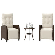 Set Bistrò 3 pz con Cuscini Marrone in Polyrattan 365250