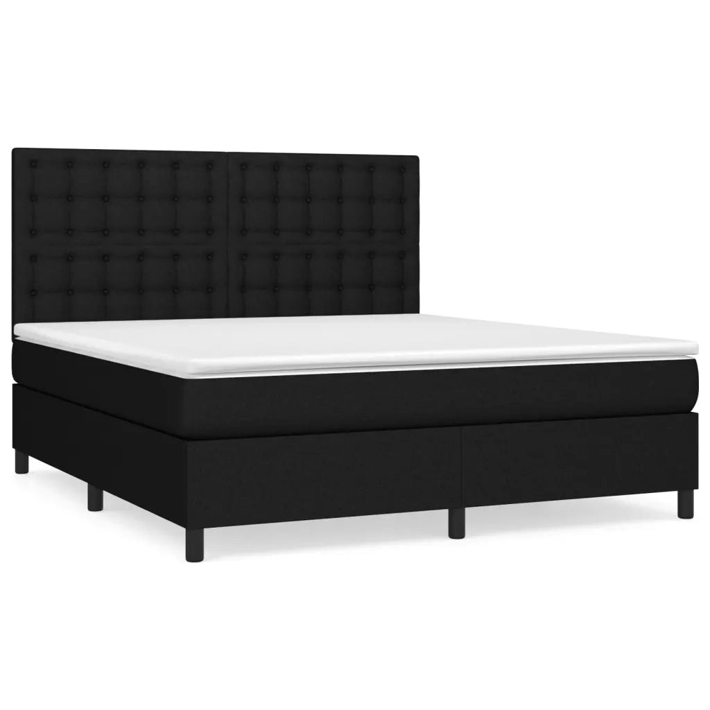Giroletto a Molle con Materasso Nero 160x200 cm in Tessuto 3142107