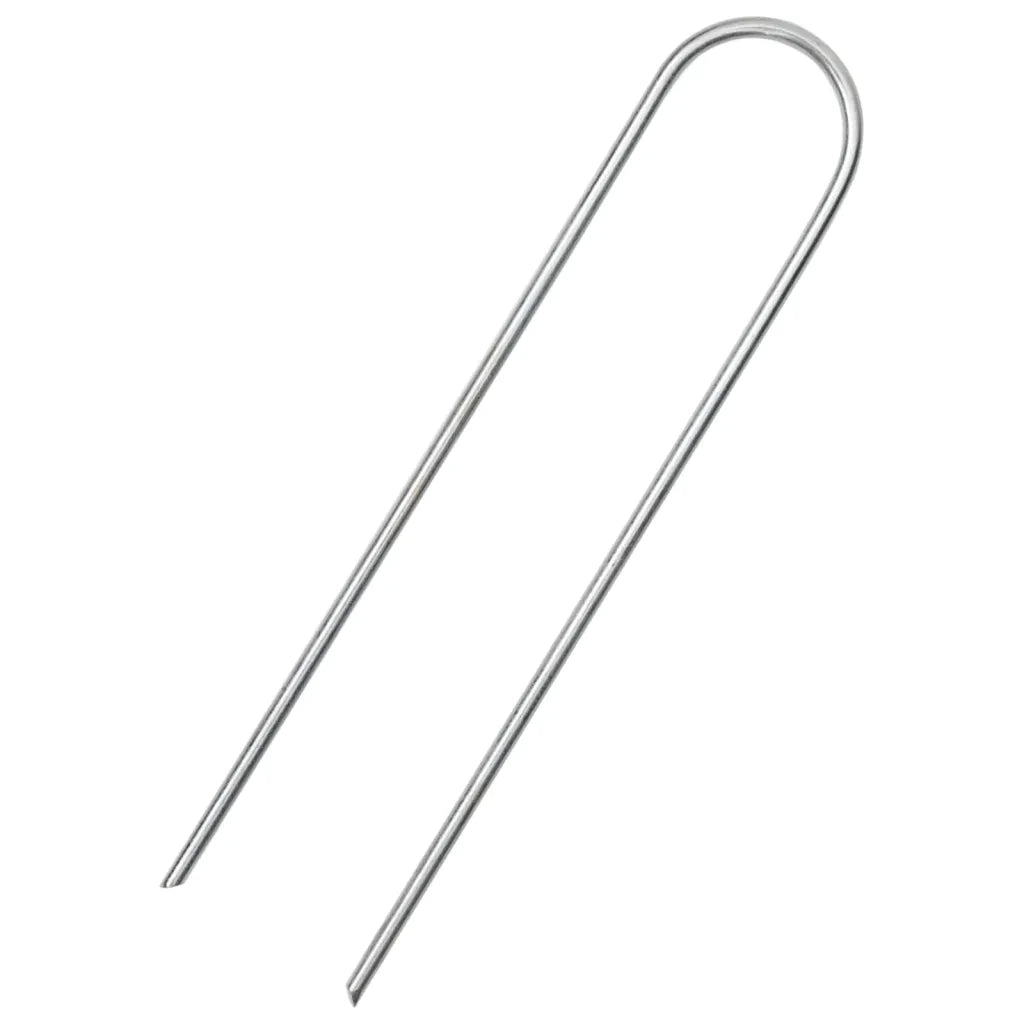 Picchetti da Terra a Forma di U 50 pz 15x3,5 cm Acciaio Zincato CFW2515407