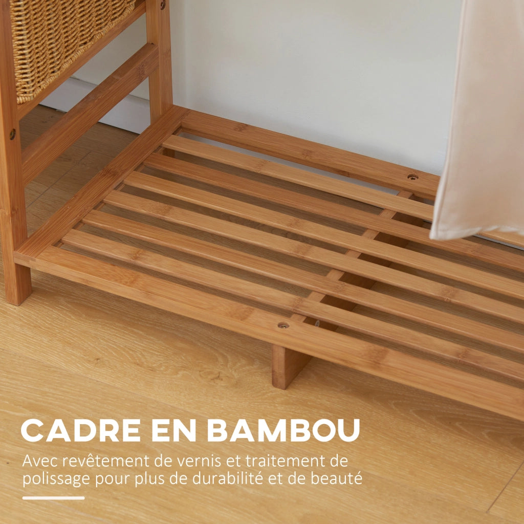 Appendiabiti in bamb¨´ con 6 ripiani e appendino ¨C zephmum ¨C 90x30x145 cm