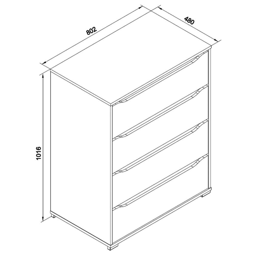 Vicco Cassettiera per camera da letto Bianco 48 x 101.6 cm