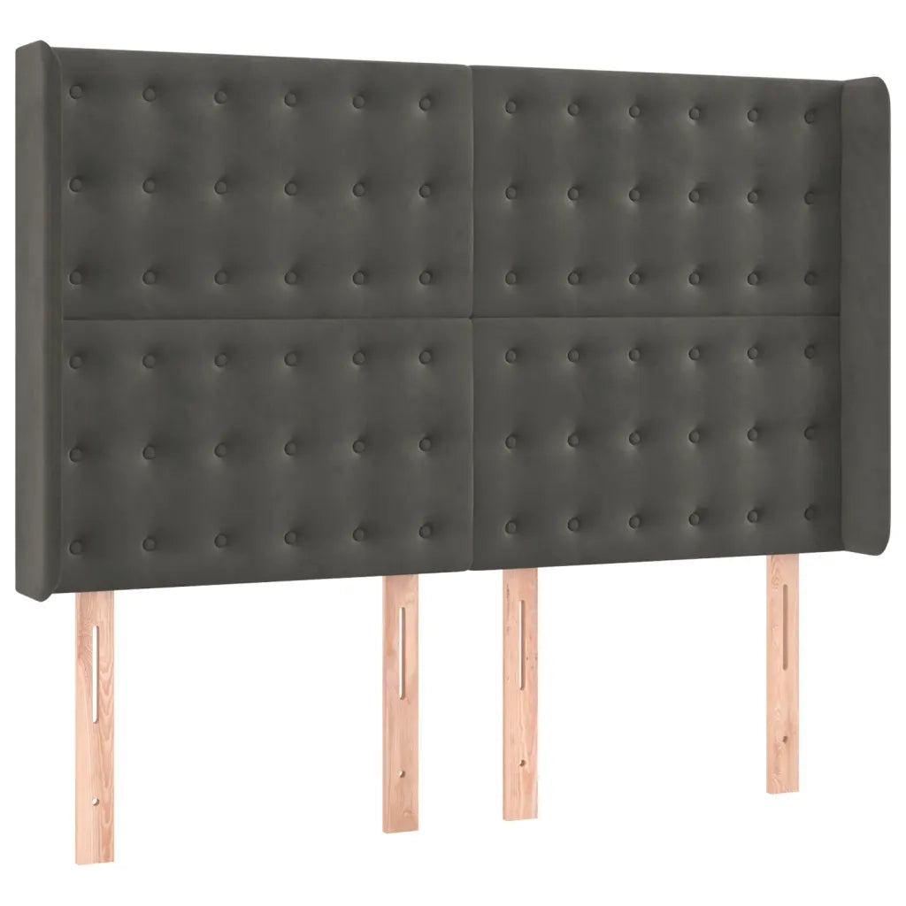 Letto a Molle con Materasso e LED Grigio Scuro 140x200 cm