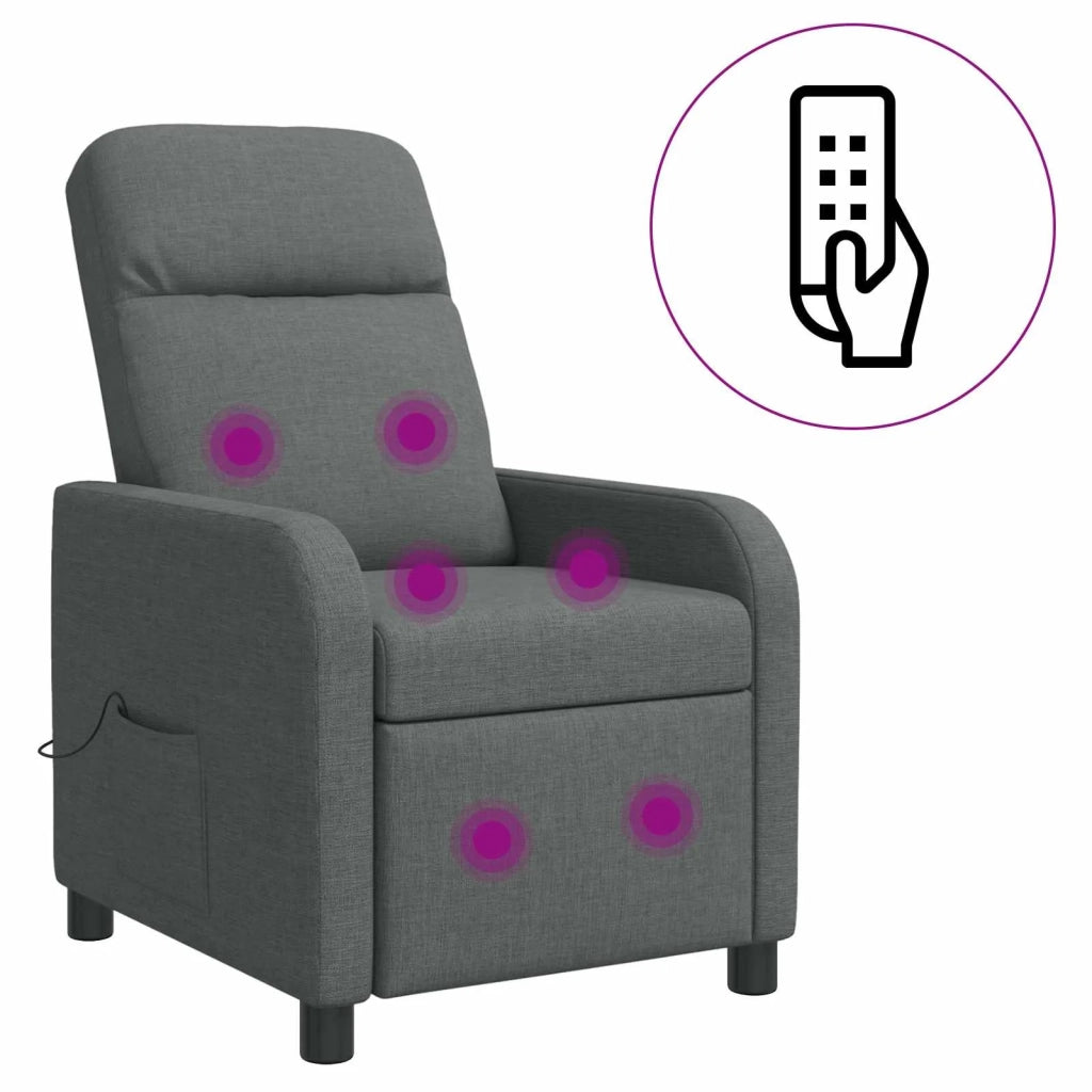 Poltrona Massaggiante Grigio Scuro Tessuto 42034940