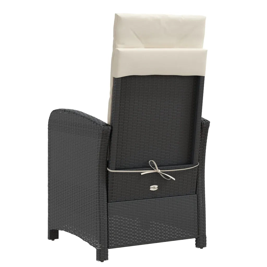 Set da Bistrò 3 pz con Cuscini Nero in Polyrattan 365248