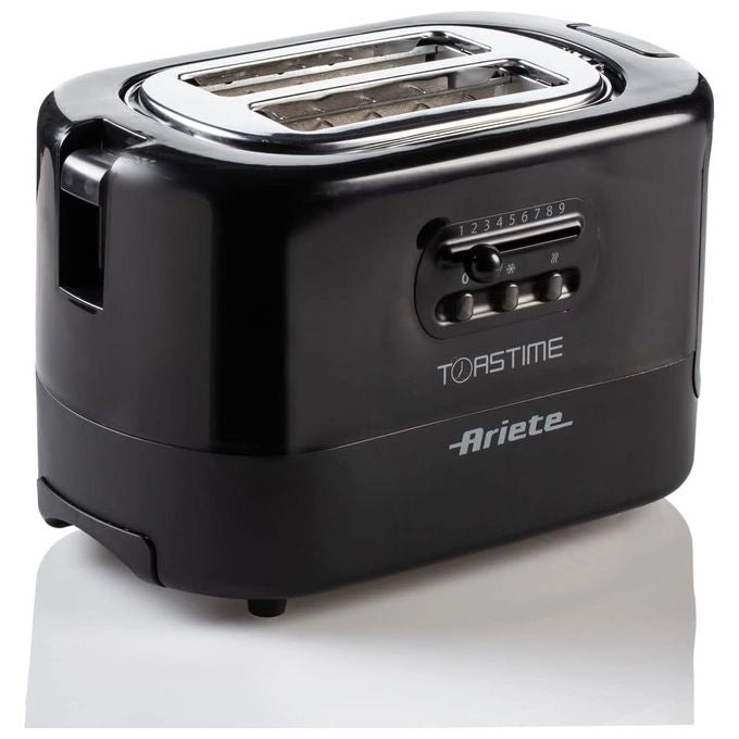Ariete 159 Toastime Tostapane con Pinze 2 Fette 9 Livelli di Doratura 700W colore Nero