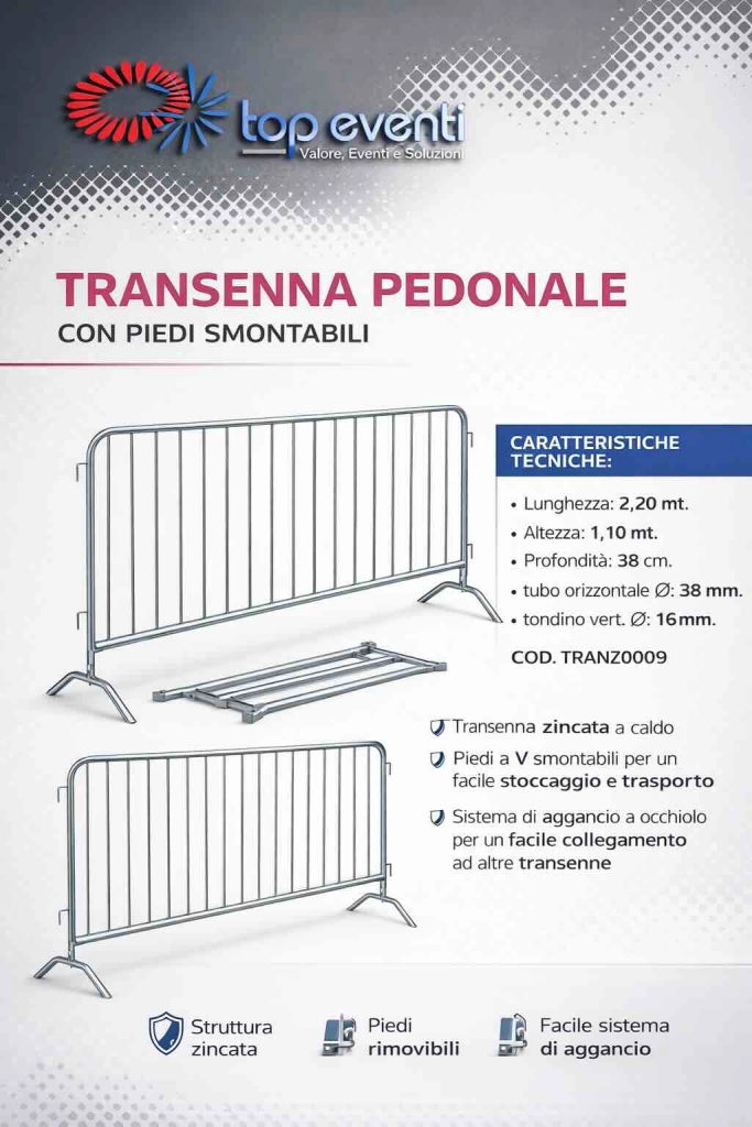 Transenna stradale acciaio 2 metri