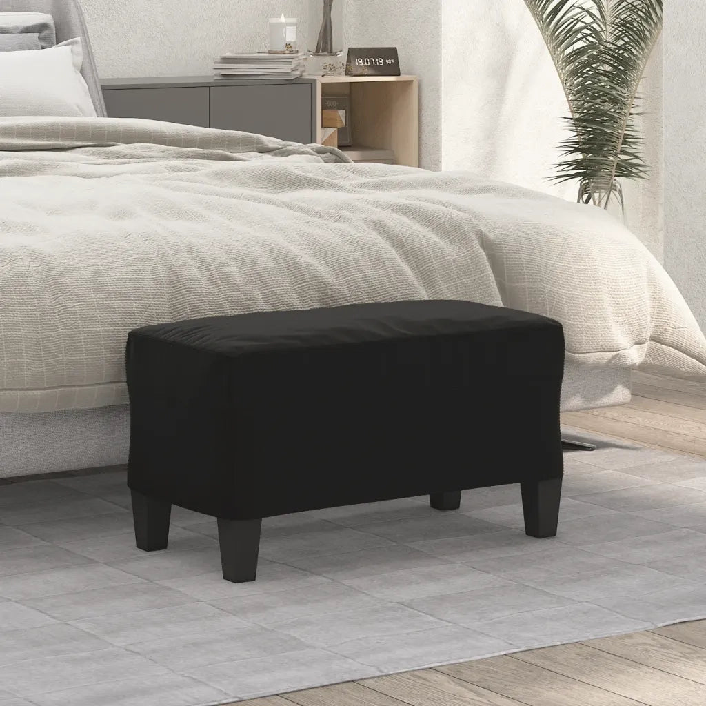 Panca-Sgabello Nera 70x35x41 cm in Microfibra
