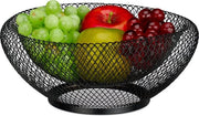 Scatola per verdure e frutta in metallo doppio strato - 10 x 25 cm - nero