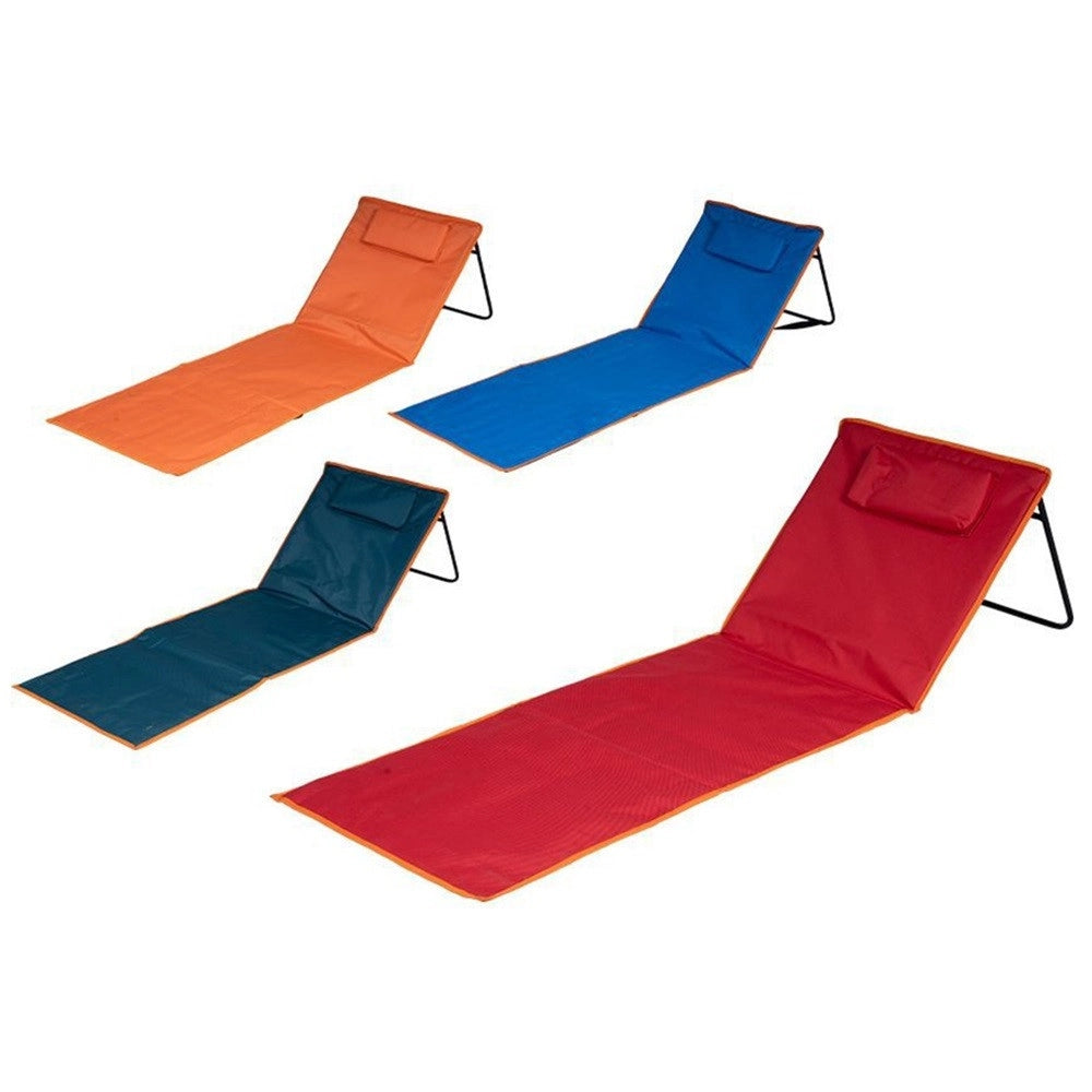 Trade Shop - Tappetino Da Spiaggia 160x53cm Pieghevole Stuoia Prendisole Con Cuscino 4 Colori 6624013 -