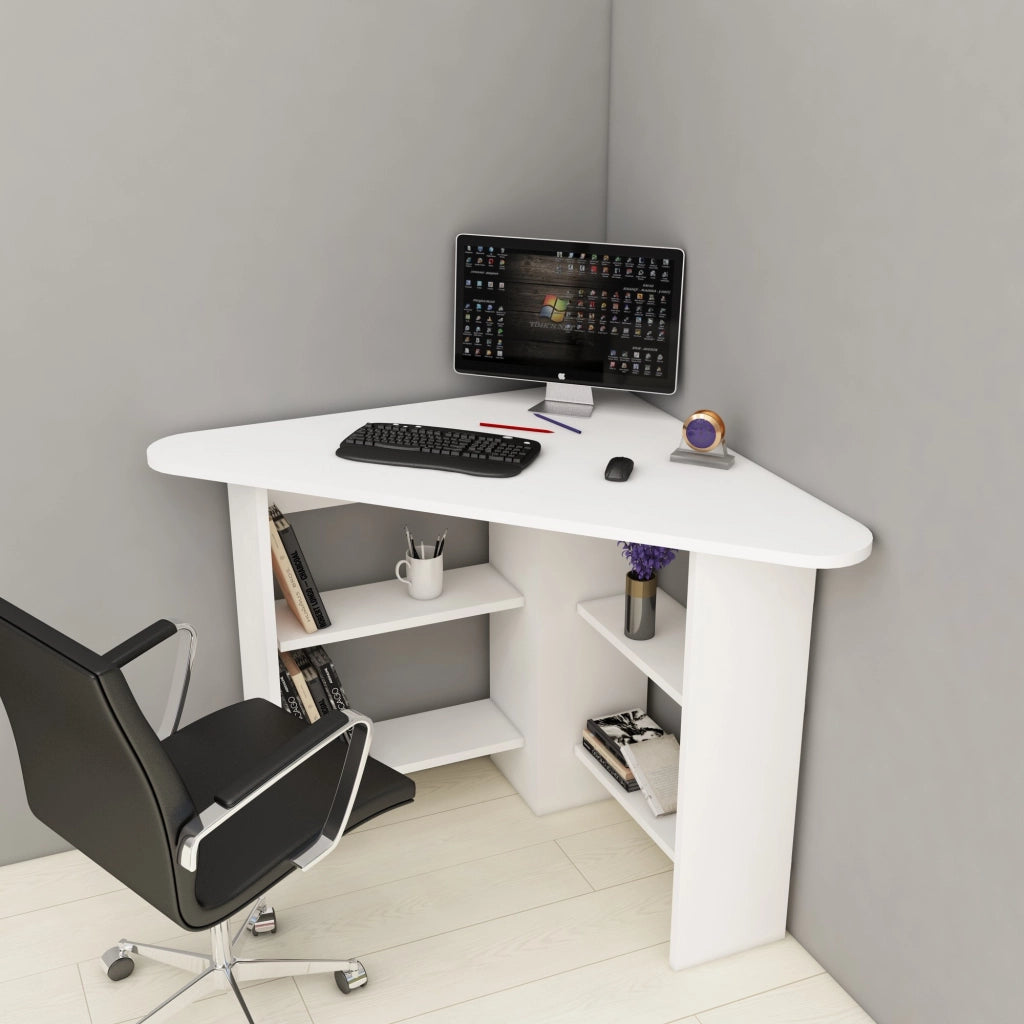Scrivania "Corner" in legno - 80 x 80 x 73 cm - Bianco