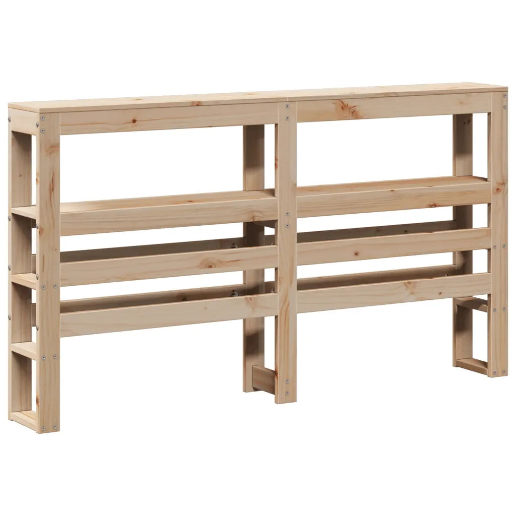Letto matrimoniale | Letto per adulti | Giroletto con Testiera 140x200 cm in Legno Massello di Pino