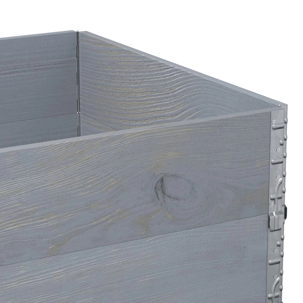 Fioriera rialzata per piante fiori terrazzo giardino 120 x 80 cm legno massello di pino grigio 02_0037407