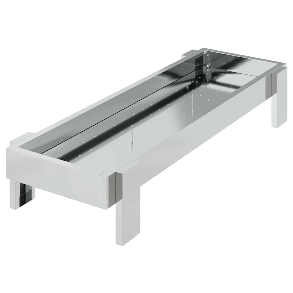 Mangiatoia per polli Argento 80 x 28 x 13.5 cm Acciaio zincato 874623