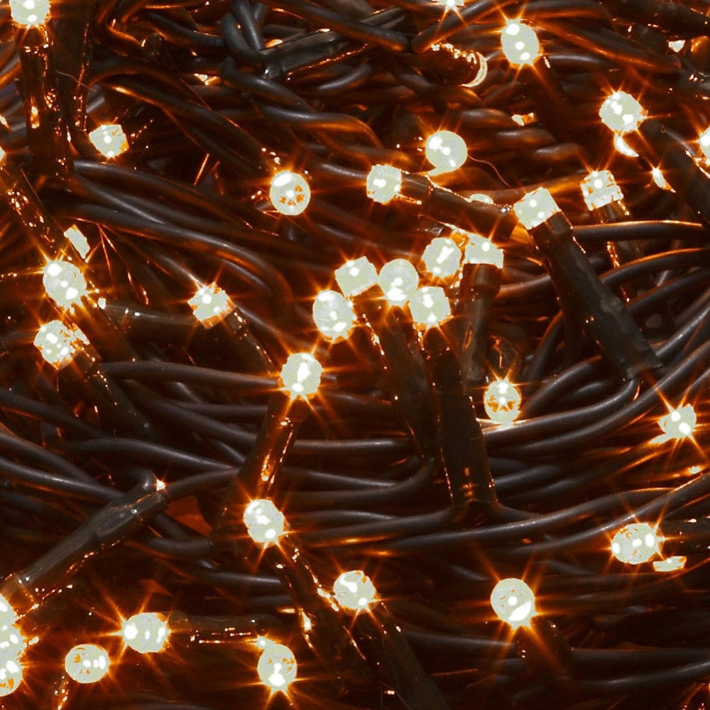 Trade Shop - Catena Luminosa 660 Luci Led Lucciole Bianco Caldo Con Controller 8 Funzioni -