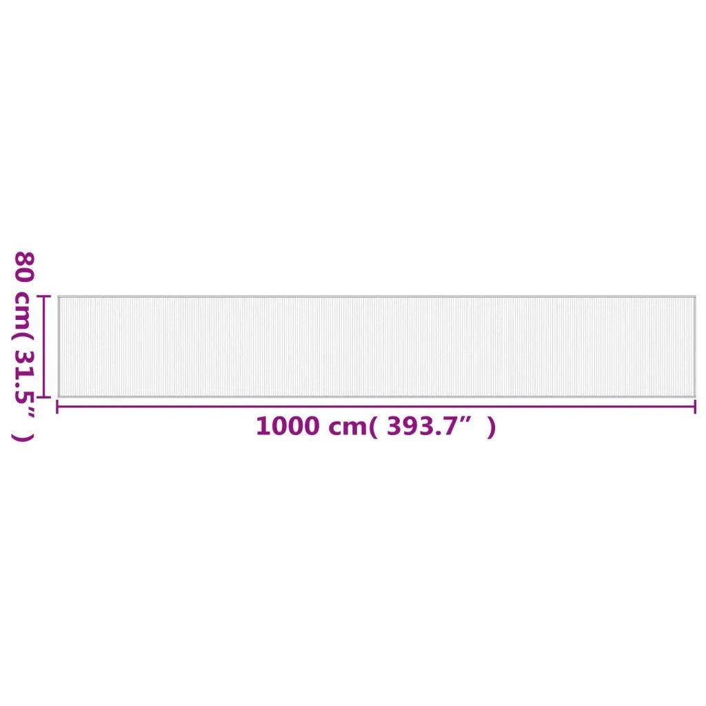 Tappeto Rettangolare Nero 80x1000 cm in Bambù 376930
