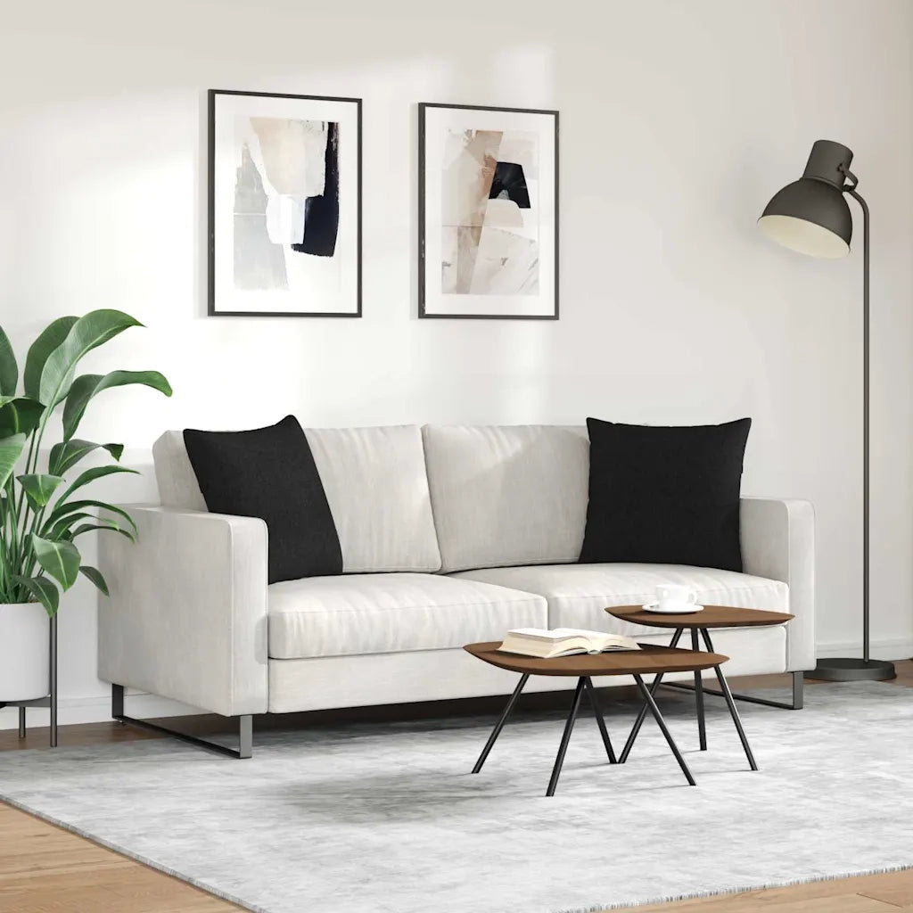 Cuscini da Divano 2 pcs Nero 50 x 50 cm Tessuto 42013956