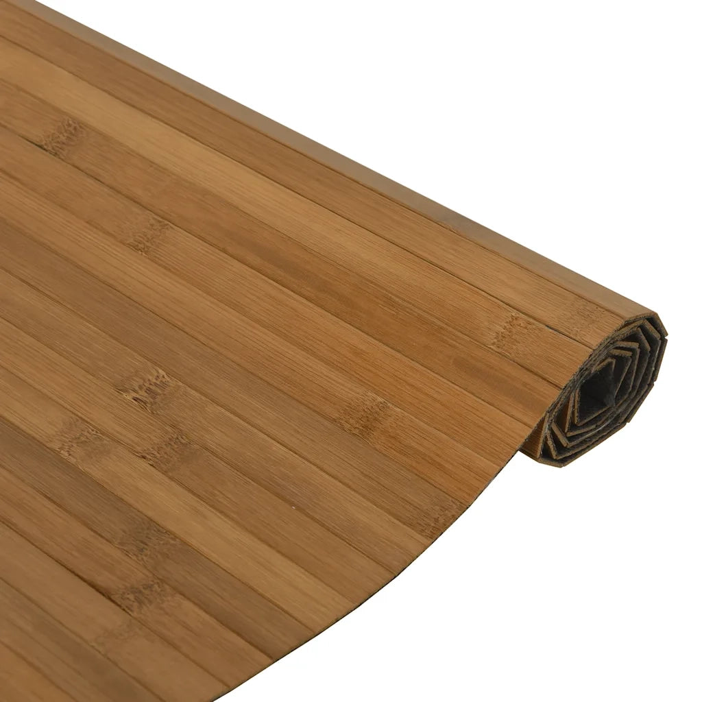Tappeto Rettangolare Marrone 100x300 cm in Bambù 376812