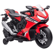 Moto Elettrica Bambini Honda 3-5 Anni ¨C Xylo ¨C Rosso con Fari Clacson Musica Ruote 90x44x52cm
