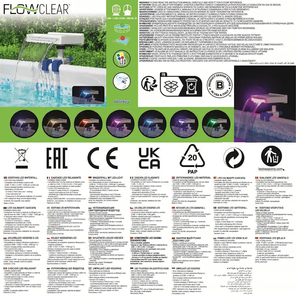 Bestway Cascata Rilassante con LED Flowclear 92876