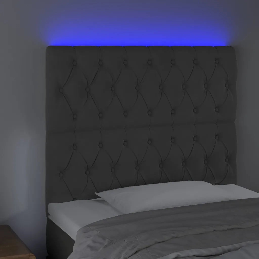 Testiera a LED GrigioScuro 100x7x118/128cm in Velluto 3122803