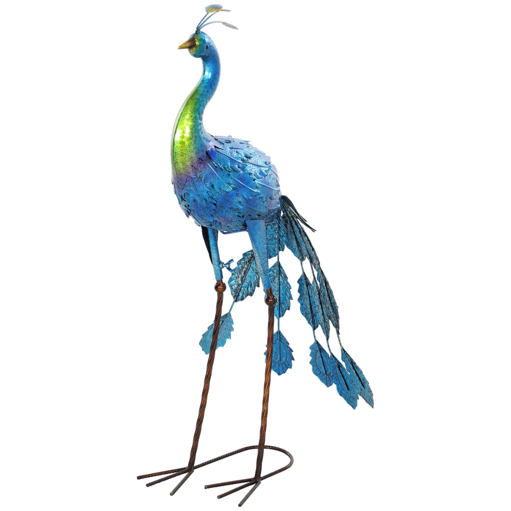 Statua Pavone Giardino ¨C Minimal ¨C Metallo Multicolore 40x43x83cm