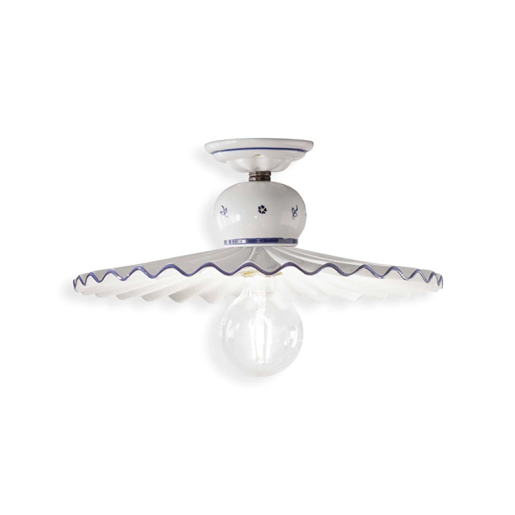 Plafoniera Classica Roma Metallo E Ceramica Nero Sfumato Rame 41Cm 1 Luce E27