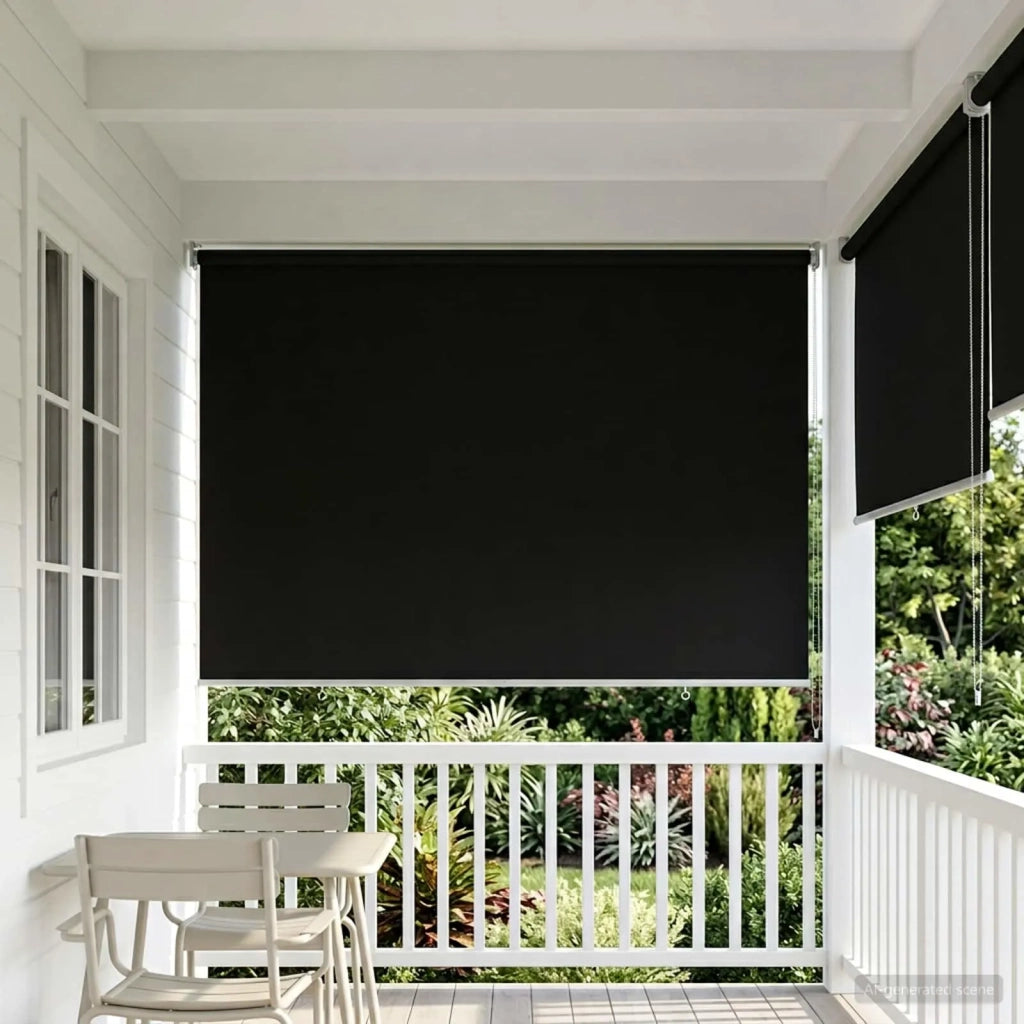 Voletta a rullo con protezione UV Nero 120 x 140 cm Poliestere 42041251