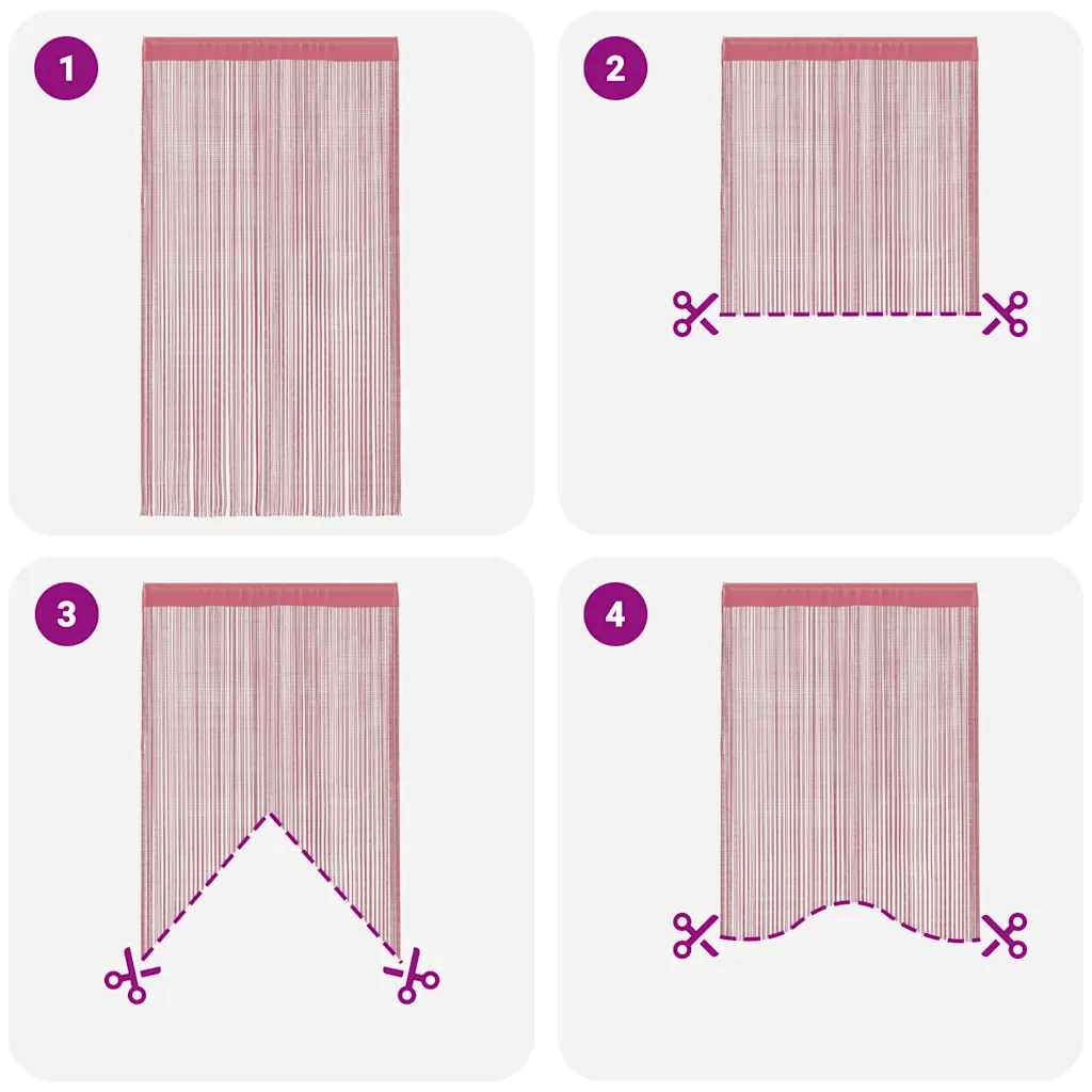Tende a Filo 2 pz Rosa 140x250 cm