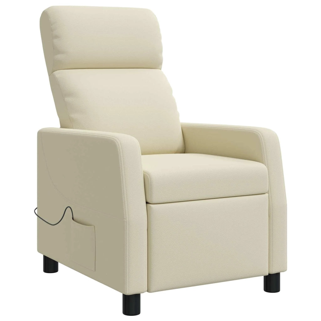 Poltrona Massaggiante Crema Similpelle 42035090