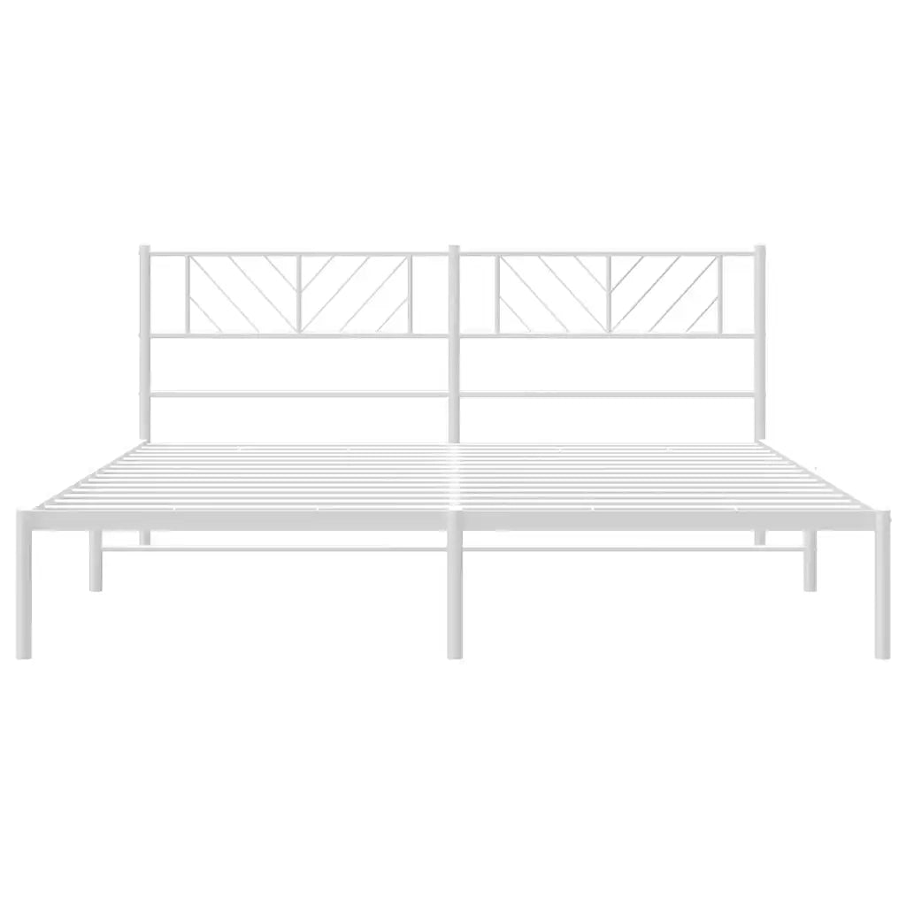 Giroletto con Testiera Metallo Bianco 193x203 cm