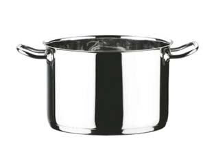 PENTOLA 2 MANICI IN ACCIAIO INOX 18/10  cm.22 lt.6,4