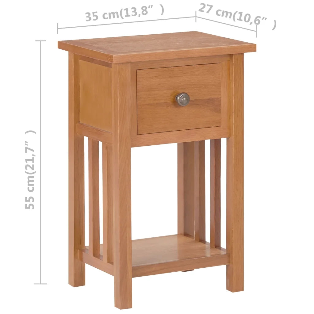 Tavolino Portariviste con Cassetto-Tavolino da soggiorno 35x27x55 cm Legno di Rovere