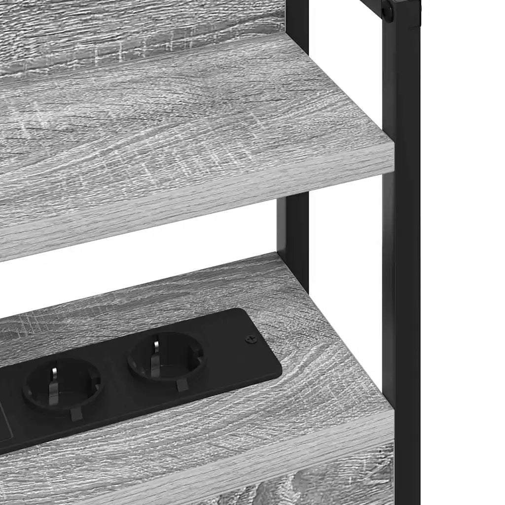 Testiera con lo scaffale-Testata contenitore Grigio sonoma 200 cm Legno multistrato