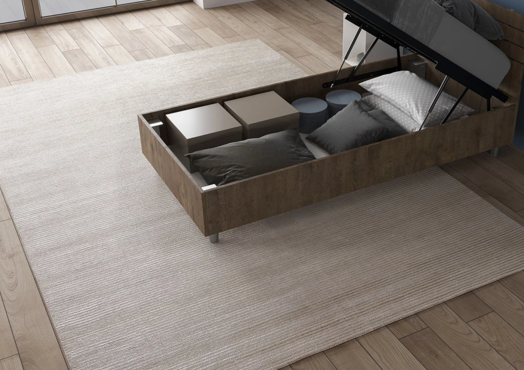 BS COM Letto singolo contenitore 80x190 testata inclinata noce