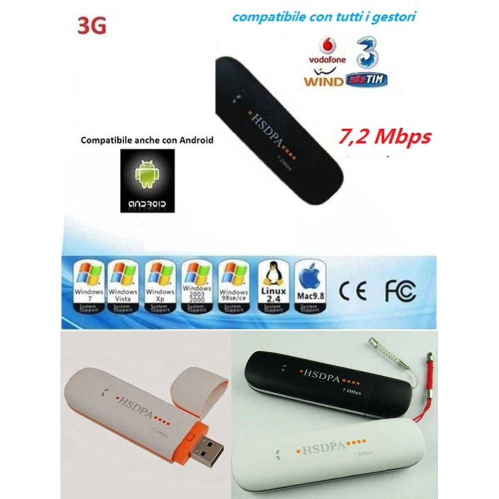 Trade Shop - Chiavetta Internet Key 3g Modem Usb Antenna Universale Per Android Tablet Pc -