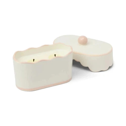 Candela in ceramica Cherie da 155 g (5,5 oz) - Rosa - Legno di Yuzu