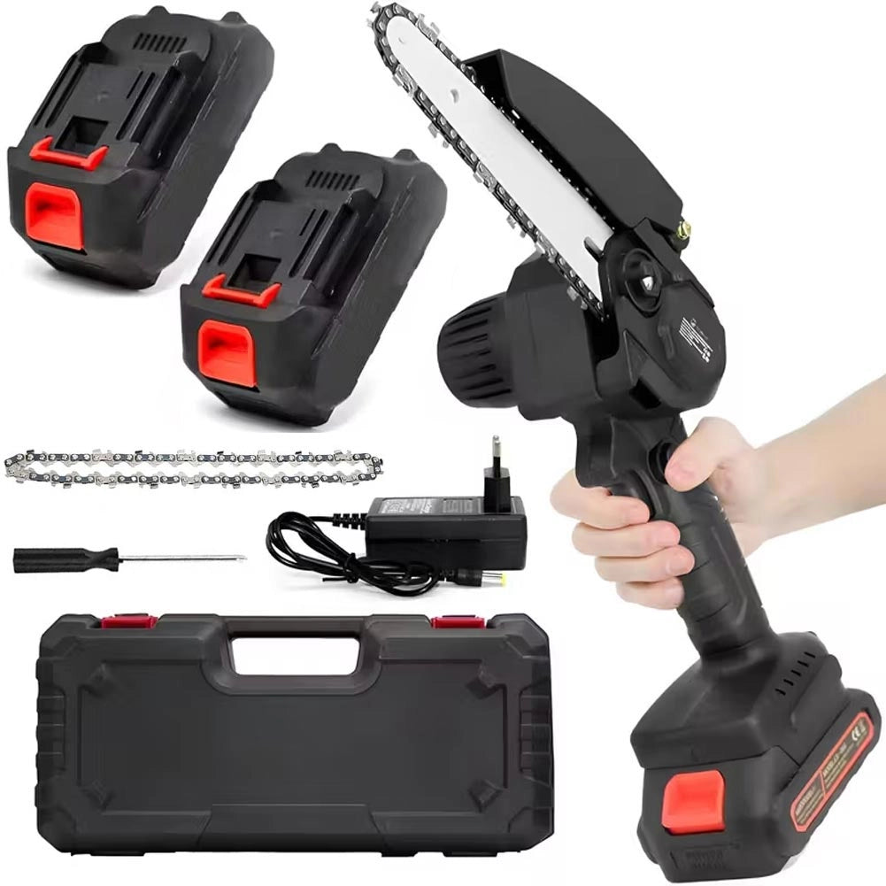 Mini Motosega con Doppia Batteria Sega Portatile per Potatura con Accessori