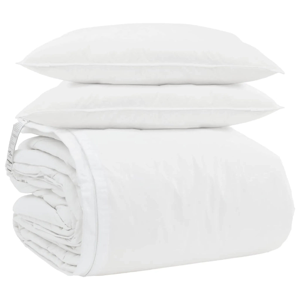 Set di Piumoni con cuscino 3 pcs Bianco Piuma d'anatra