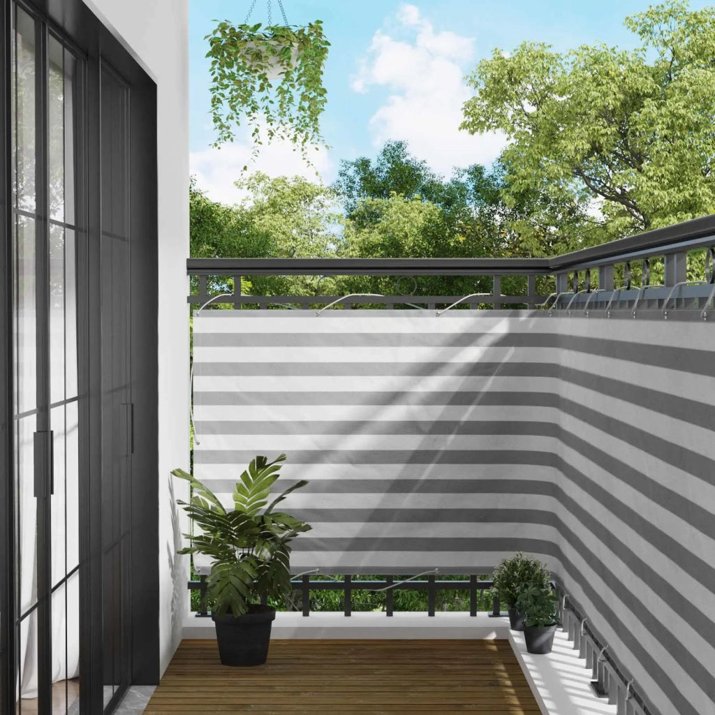Schermo da balcone-Pannello per balcone Grigio chiaro e bianco 120 x 800 cm
