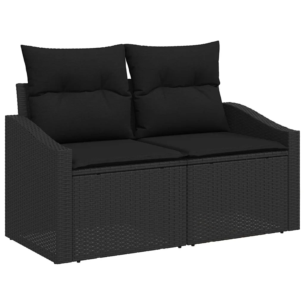 Set Divano da Giardino con cuscino 8 pcs Nero Poly Rattan 3359850