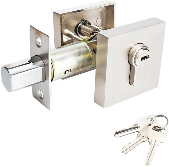 Chiusura per porta con blocco digitale - Cilindro regolabile - Chiusura per porta interna - Chiusura per porta con chiave - Chiusura per privacy - Lame in acciaio zincato di alta qualità