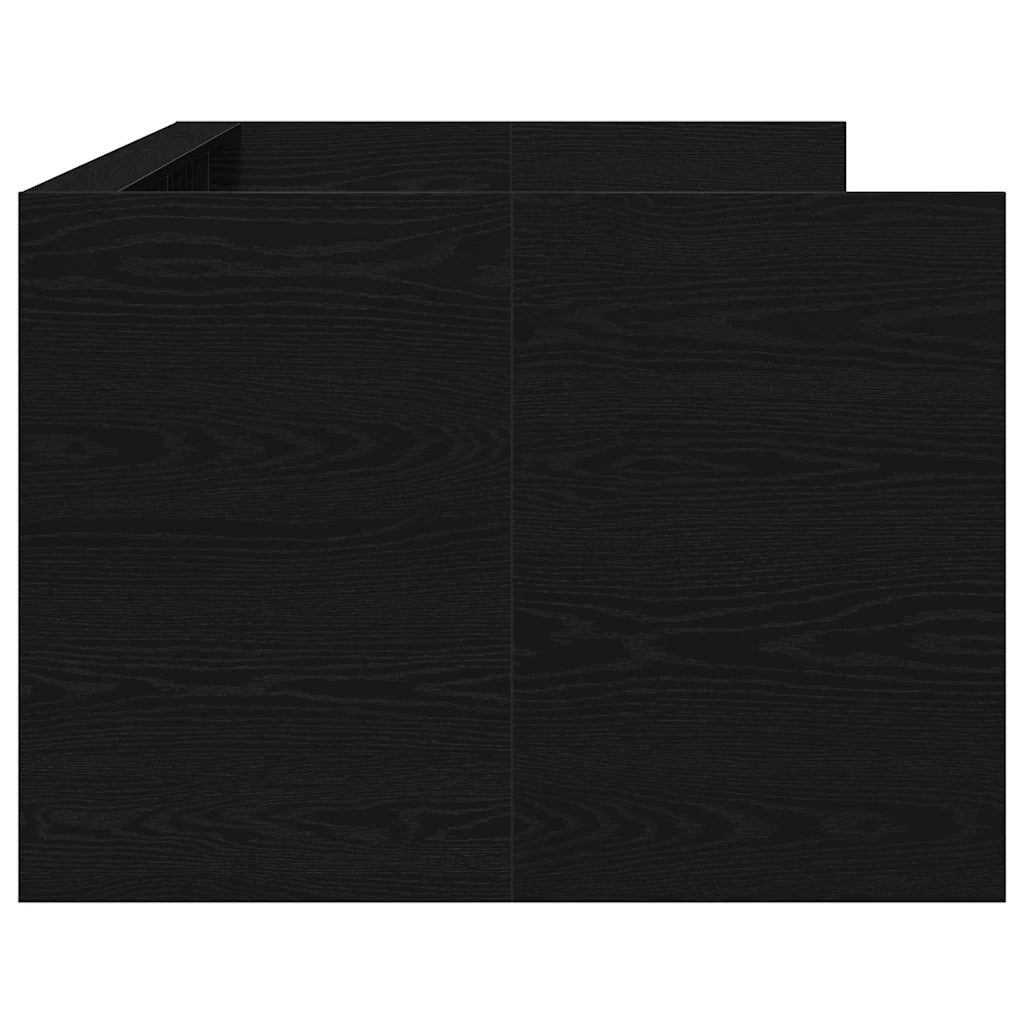 Daybed con testiera-Letto Giorno-Divano Letto Rovere Nero 90 x 200 cm Legno multistrato 513378