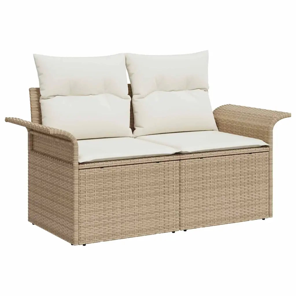 Set Divano da Giardino con cuscino 8 pcs Beige polyrattan 3347288