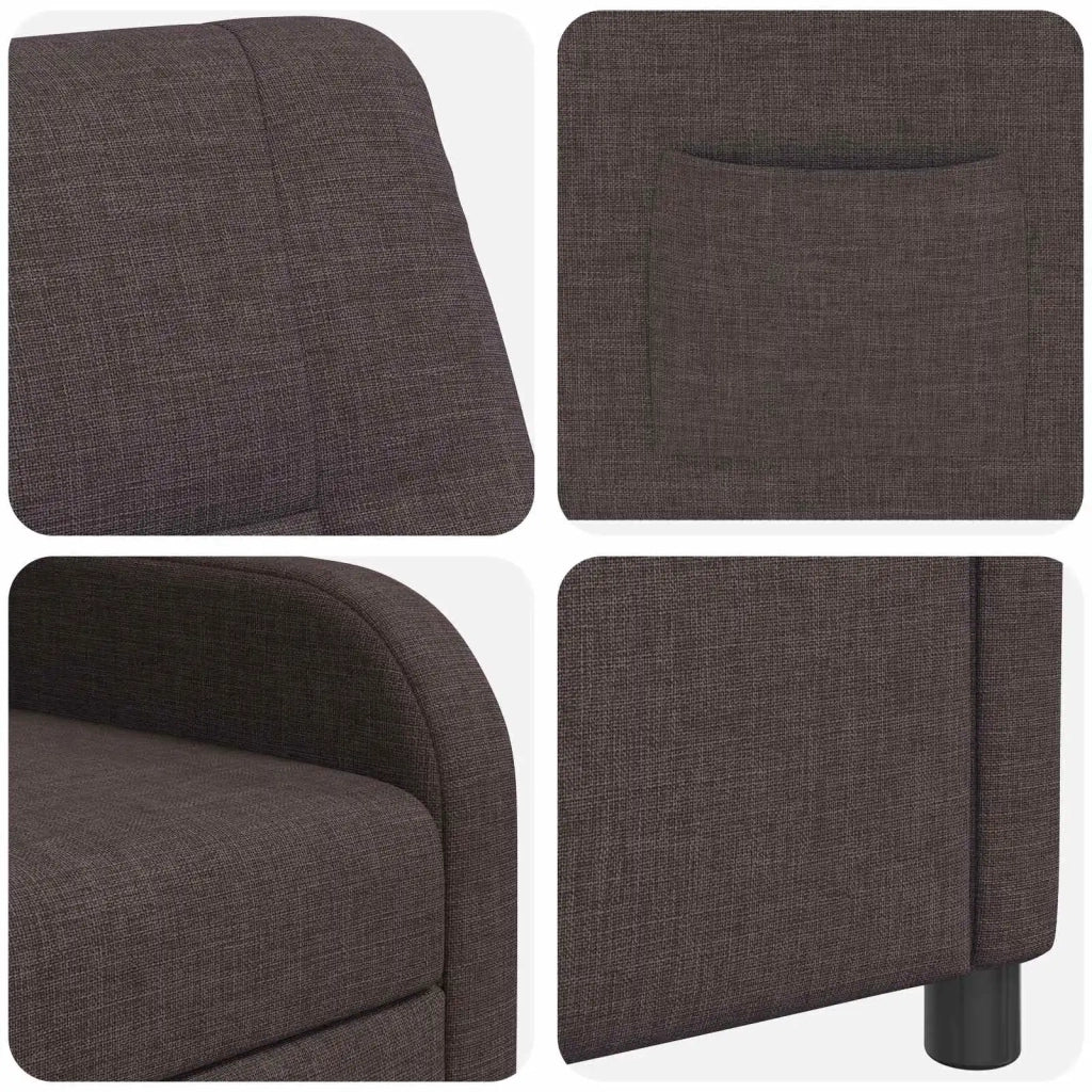 Poltrona reclinabile Marrone Scuro Tessuto 42035025